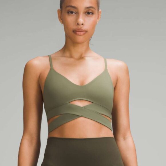 Lululemon Still Now Bra *Light Support, A/B Cup Army Green - Picture 1 of 6